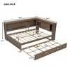 NicBex Wood Full Size Daybed with Storage Shelves,USB Ports,LED and Trundle for Bedroom,Living Room,Apartment - 3 of 4