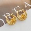 RMZ GOLD NYC 14k Gold Flower Basket Hoop Earrings - 3 of 3