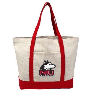 Northern Illinois University Primary Logo Canvas Tote Bag With External Pocket, Reusable Shoulder Bag for Shopping, School, Beach - 1 of 4