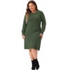 Agnes Orinda Women's Plus Size Crew Neck Long Sleeve Fall Fashion Knit Midi Pullover Sweater Dresses - 3 of 4