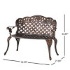 GDFStudio McMillan 42.5" Outdoor Aluminum Bench, Shiny Copper - 3 of 4