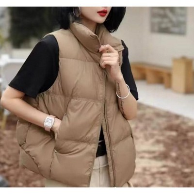 Womens Lightweight Puffer Vest Casual Sleeveless Turtleneck Warm Winter Jacket Vest with Pocket