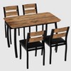 Dining Table Set for 4, Metal Frame Kitchen Table and Chair Set, Space-Saving Dining Room Furniture for Small Spaces, Apartment, Studio - 4 of 4