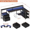 Aheaplus Home Office Desk with Charging Station, Reversible L-shaped Computer Desk with Drawers, LED Lights - 2 of 4