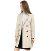 Allegra K Women's Elegant Notched Lapel Double Breasted Long Sleeve Winter Overcoat - 4 of 4