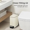 LunaLulinlk Creamy White 1.6 Gallon Small Bathroom Trash Can, Stainless Steel Trash Can with Lid - 2 of 4