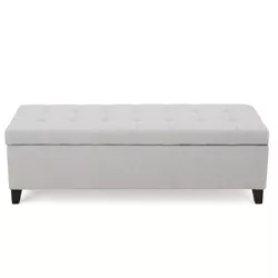 Mission Storage Ottoman - Light Gray - Christopher Knight Home