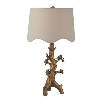SAGEBROOK HOME 28" Perched Birds on Branch Table Lamp Gold