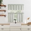 No. 918 54"x14" Mistral Floral Print Semi-Sheer Rod Pocket Kitchen Curtain Valance Sage Green - 4 of 4