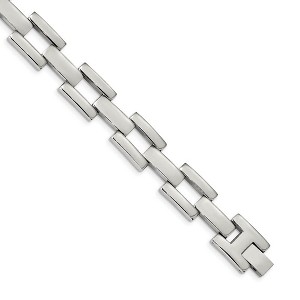 Black Bow Jewelry Men's 13mm Stainless Steel Polished Open Link Bracelet, 8.5 Inch - 1 of 4