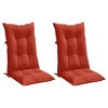 vidaXL Highback Chair Cushion Set of 2 Melange red 100% polyester - 3 of 4