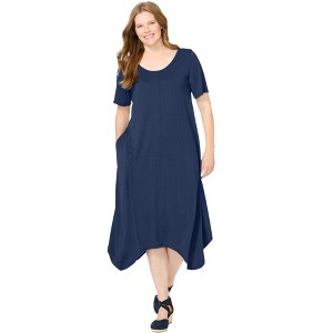 Woman Within Drape Hem Dress - 1 of 4