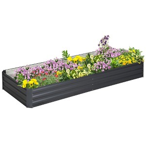Aghana Digitals Rust-Resistant Galvanized Steel Raised Garden Bed, 95"x36"x12" Gray, Easy Assembly - 1 of 4