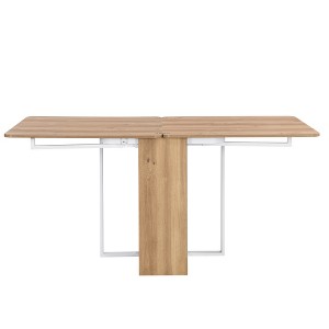 Gulches 5-Piece Extendable Dining Set, 31.5"-63" Foldable Table with Storage Rack & 4 PU Leather Chairs, White for Small Kitchen/Dining Room - 1 of 4