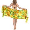 LA LEELA Women's Coverups Summer Wraps Bikinis Swim Cover Up Swimwear Pareos Beach Cover-Up Sarong Beachwear Pareo for Women One Size Orange,Floral - 2 of 4