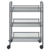 vidaXL 3-Tier Kitchen Trolley Gray 18.1 in.x10.2 in.x25.2 in. Iron - 3 of 4