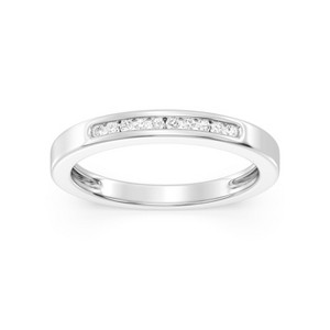 GILDED 1, 1/2, 1/4, 1/10 Carat Total Weight Lab Grown Diamond Eternity Stackable Rings in 925 Sterling Silver, Size 7 - 1 of 4
