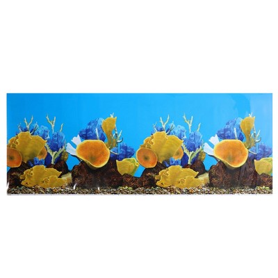Unique Bargains Aquarium Fish Tank Background Poster Double-sided Fish Tank Background Decor Sticker 1pcs