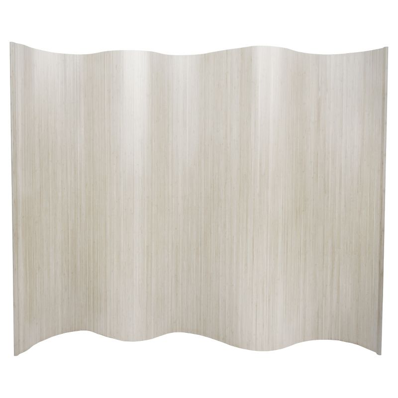6 ft. Tall Bamboo Wave Screen - White, 1 of 5