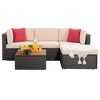 Celebalcony 5 Piece Patio Conversation Set All Weather Wicker Rattan Patio Sofa Outdoor Sectional Seating Group With Cushions - 2 of 4