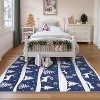 Acekool Area Rug for Living Room, Holiday Themed Non Slip Washable Low Pile Rug, Easy Clean, Soft Home Decor with Tree and Reindeer Pattern - 3 of 4