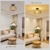 Mayeerty Rattan Light Fixtures Ceiling Mount,Boho Ceiling Light Fixture with Dimmable LED Bulb - 4 of 4