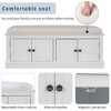 Multifunctional Storage Bench W/4 Doors, Adjustable Shelves, Shoe Bench With Removable Cushion, Entryway Ottoman Sitting Bench For Entryway, Bedroom - 2 of 4