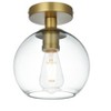 Elegant Lighting Baxter 8 Inch Flush Mount Clear Shade in Satin Gold - 3 of 4