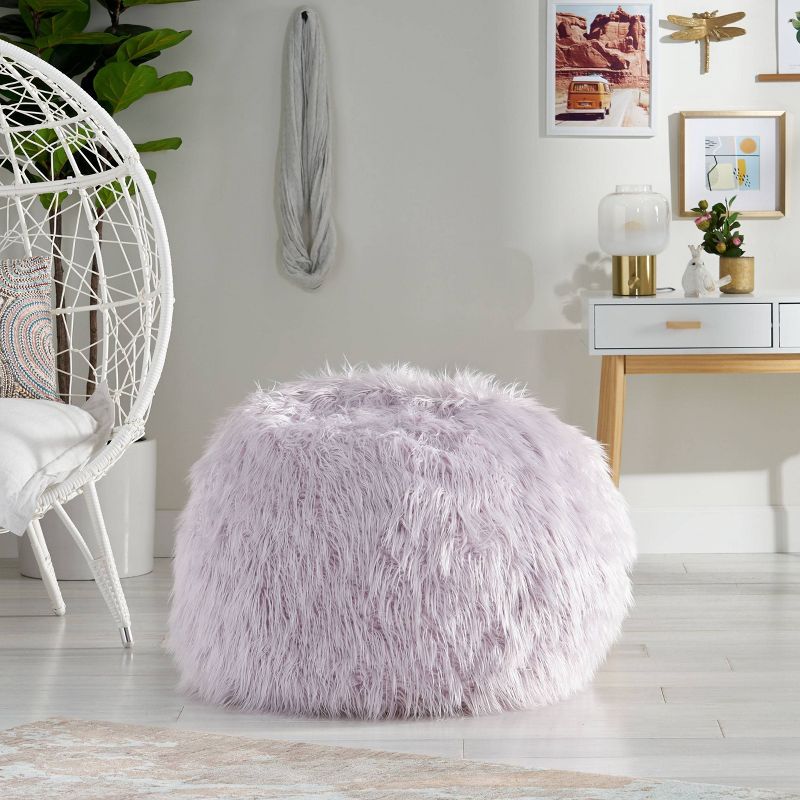 34" Mosier Modern Glam Faux Fur Bean Bag - Christopher Knight Home, 3 of 8