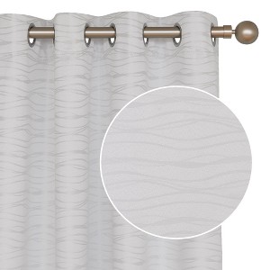 Deconovo Wave Pattern Blackout Grommet Curtains, 2 Panels - 1 of 4