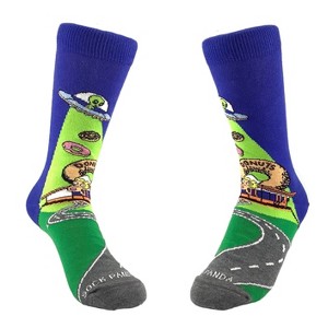 Alien Spaceships Love Donuts Socks from the Sock Panda (Tween Sizes, Small) - 1 of 4