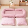 Triple Fold Down Sofa Bed with Adjustable Backrest, Metal Frame Floor Sleeper Chair for Compact Living, Soft Cotton Filling-Baofuwish - 3 of 4