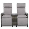 Nestfair Wicker Outdoor Lounge Set with Built-in Storage Table and Adjustable Backrest Brown - 4 of 4