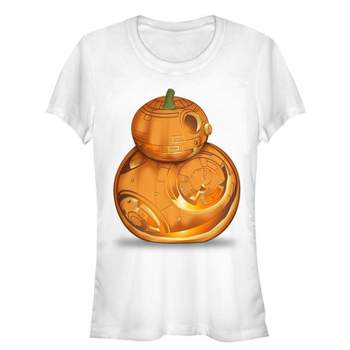 Juniors Womens Star Wars The Force Awakens Halloween BB-8 Pumpkin T-Shirt