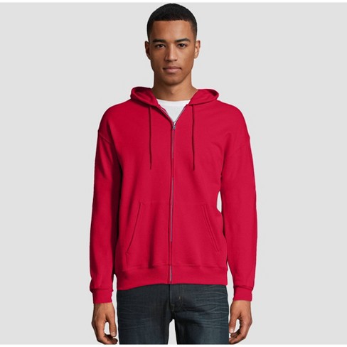 Hanes Ecosmart Fleece Full-zip Hooded Sweatshirt - Deep Red L : Target