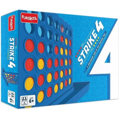 Strike 4, Classic Disc Dropping Game, 4 in a Row, Family Strategy Game