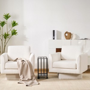NixBex Modern Swivel Accent Chair with 360 Degrees Armchair Thick Padded Single Sofa Chair Upholstered Comfy Barrel Chair - 1 of 4