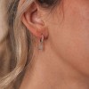 SHINE by Sterling Forever Sterling Silver CZ Crescent Micro Hoops - 2 of 3