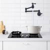 WOWOW Wall Mounted Pot Filler with 2-Handles Double Joint Swing Arm in Brushed Nickel - 2 of 4
