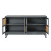 Okak Retro Sideboard Buffet Cabinet with Storage and 4 Rattan Door, Accent Cabinet with Transparent Glass for Kitchen Dining Room Entryway - 4 of 4