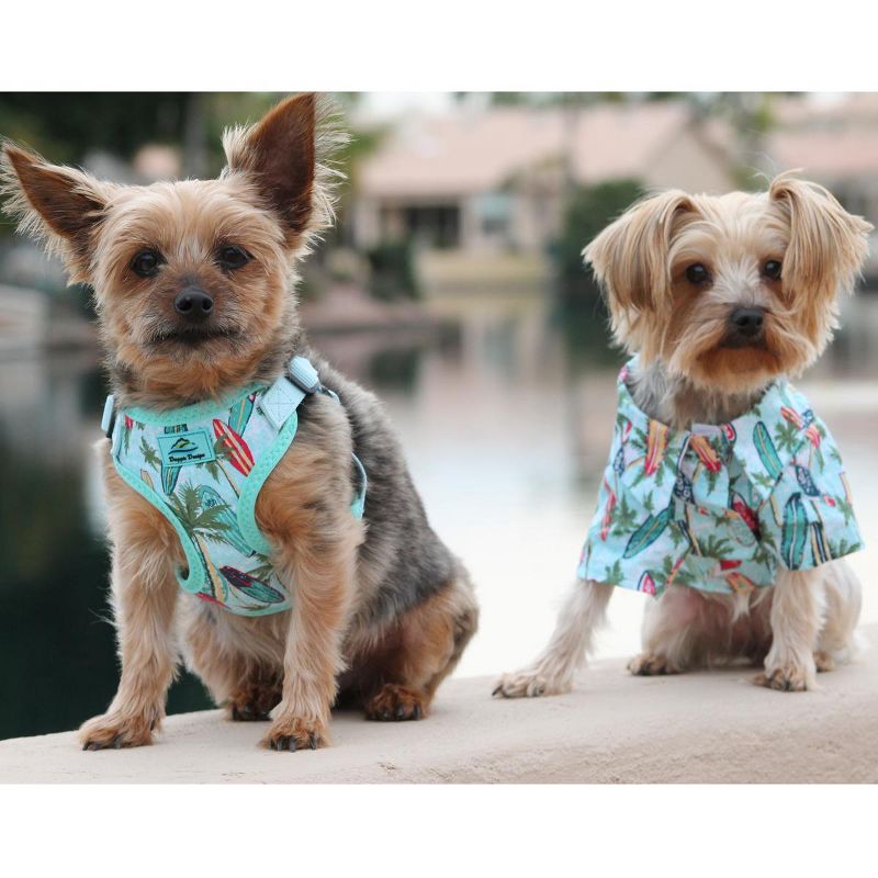 Doggie Design Wrap and Snap Choke Free Dog Harness-Surfboards and Palms, 2 of 5