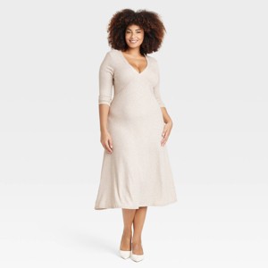 Women's Long Sleeve Midi A-Line Dress - A New Day™ - 1 of 3