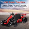 24V Go Karts for 6-12 Kids, Electric Ride on Drift Car with 2 x 150W Powerful Motors, 8mph Max Speed, Safety Belt, Music, Max Load 110lbs Ride on Toy - 3 of 4
