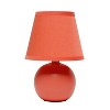 8.66" Petite Ceramic Orb Base Bedside Table Desk Lamp with Matching Tapered Drum Fabric Shade - Creekwood Home - 2 of 4