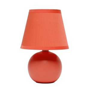 8.66" Petite Ceramic Orb Base Bedside Table Desk Lamp with Matching Tapered Drum Fabric Shade - Creekwood Home - 1 of 4