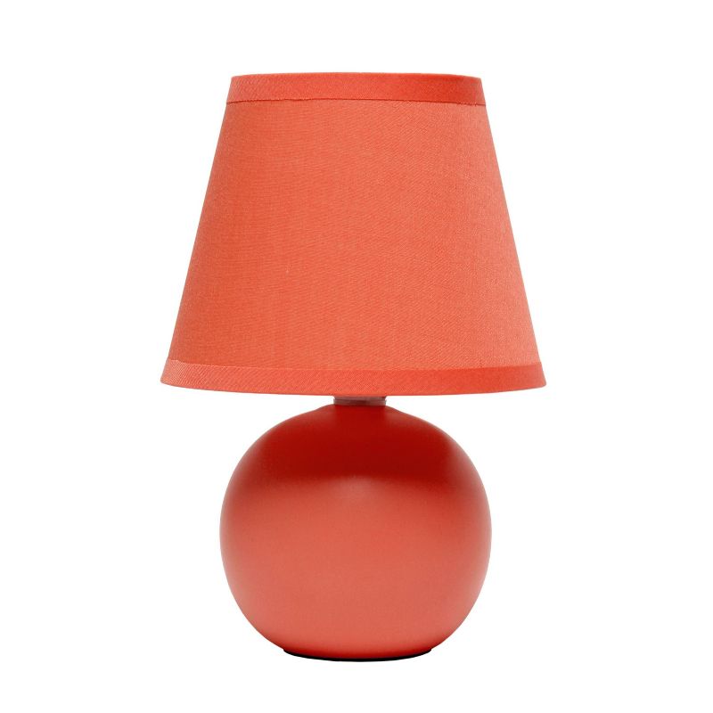 8.66" Petite Ceramic Orb Base Bedside Table Desk Lamp with Matching Tapered Drum Fabric Shade - Creekwood Home, 1 of 10