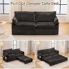 73.6" Modern Pull-Out Sleeper Sofa Bed with Side Storage, Convertible 3-in-1 Sleeper Sofa Couch for Small Apartment or Living Room–The Pop Home - 3 of 4
