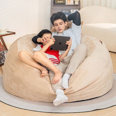 CAVINAS 5Ft Bean Bag Chair, Bean Bag Chairs for Adults with Microfiber Cover and Memory Foam