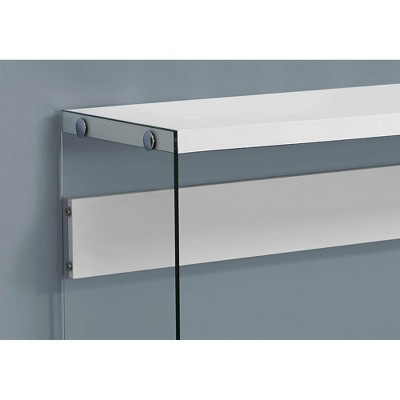 Sophisticated Glossy White and Glass 44" Contemporary Console Table