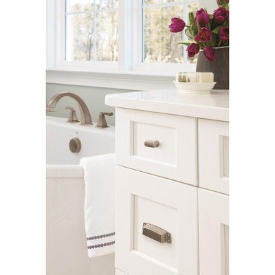 Satin Nickel Brushed Cup Pull with Mounting Hardware